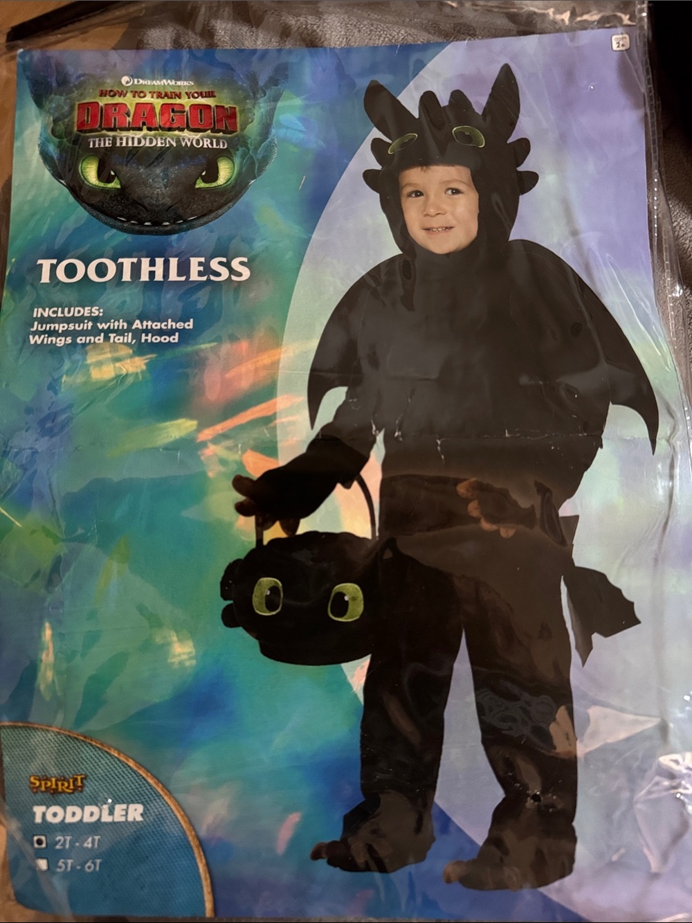 Dreamworks spirit Halloween Toothless Toddler Dragon Costume - 2T-4T